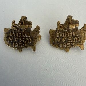 National Fraternity Of Student Musicians Pins 1952 1953 NFSM Lot Vintage